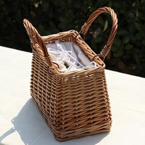 Neiman Marcus Natural Handwoven Wicker Handbag - Picture 5 of 6